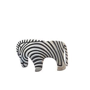 1970's Vintage James Avery 925 Sterling Silver Animal Zebra Slide Pendant Pin